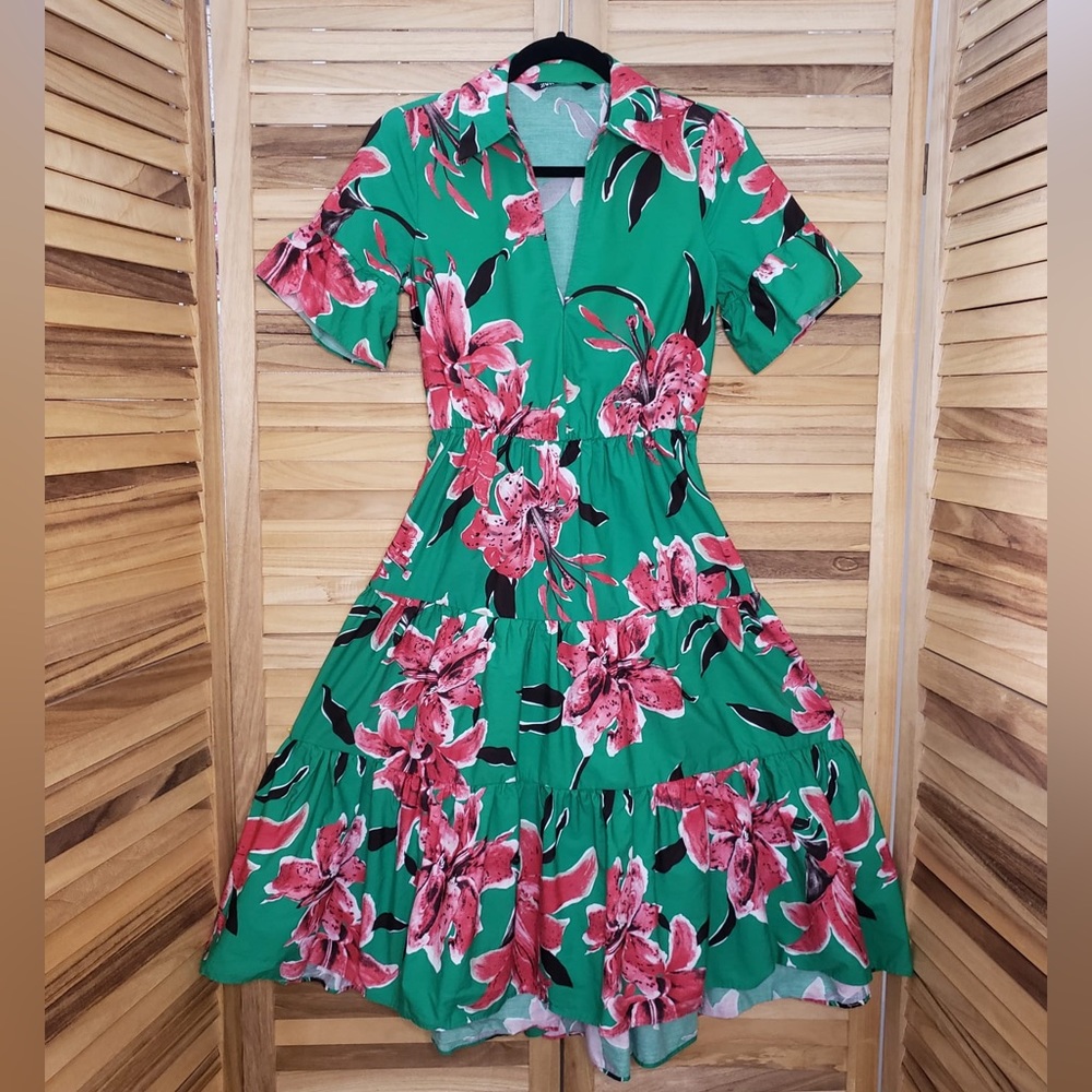 Zara Dress MIDI dress XS cotton 100%